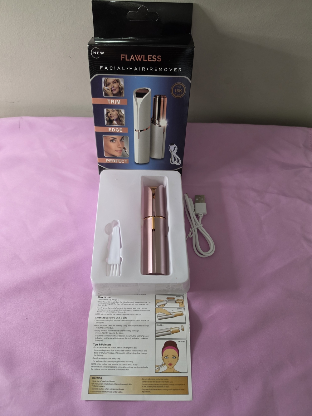 LAWLESS Rose Gold Rechargeable Facial Hair Remover & Trimmer